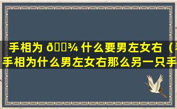 手相为 🌾 什么要男左女右（看手相为什么男左女右那么另一只手呢）